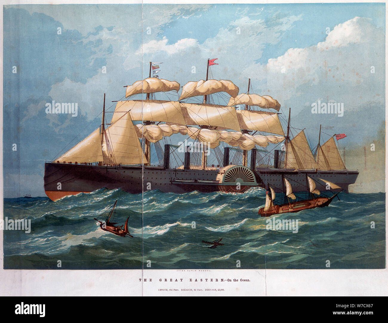 PSS' Great Eastern auf dem Ozean', 1858. Artist: Unbekannt Stockfoto