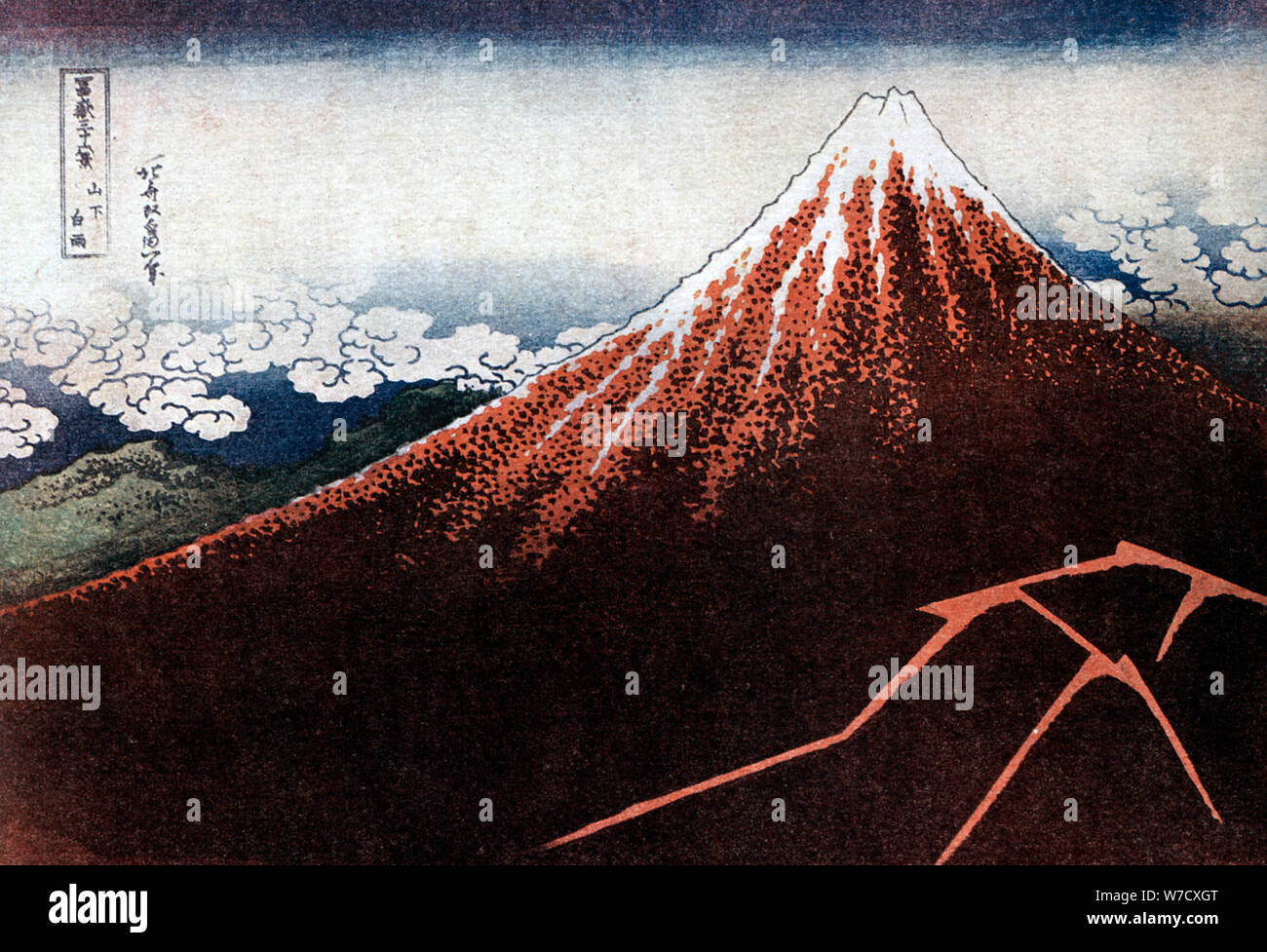"Fuji über der Blitz', c.1823 Künstler: Hokusai Stockfoto