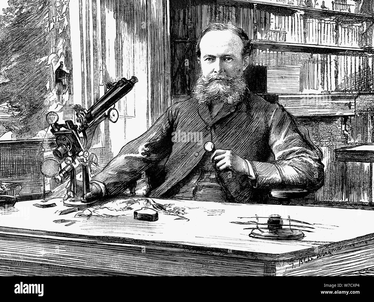 John Lubbock, lst Baron Avebury, Englischer Bankier, Wissenschaftler und liberaler Politiker, 1884. Artist: Unbekannt Stockfoto