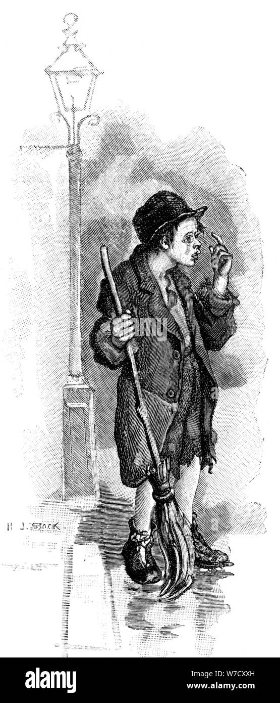 Junge Kreuzung sweeper, 1893. Artist: Unbekannt Stockfoto