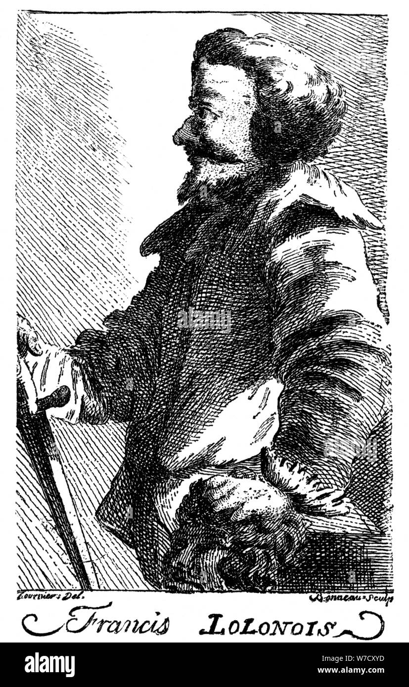 Francis Lolonois, 17. Jahrhundert Piraten, 1741. Artist: Bonneau Stockfoto