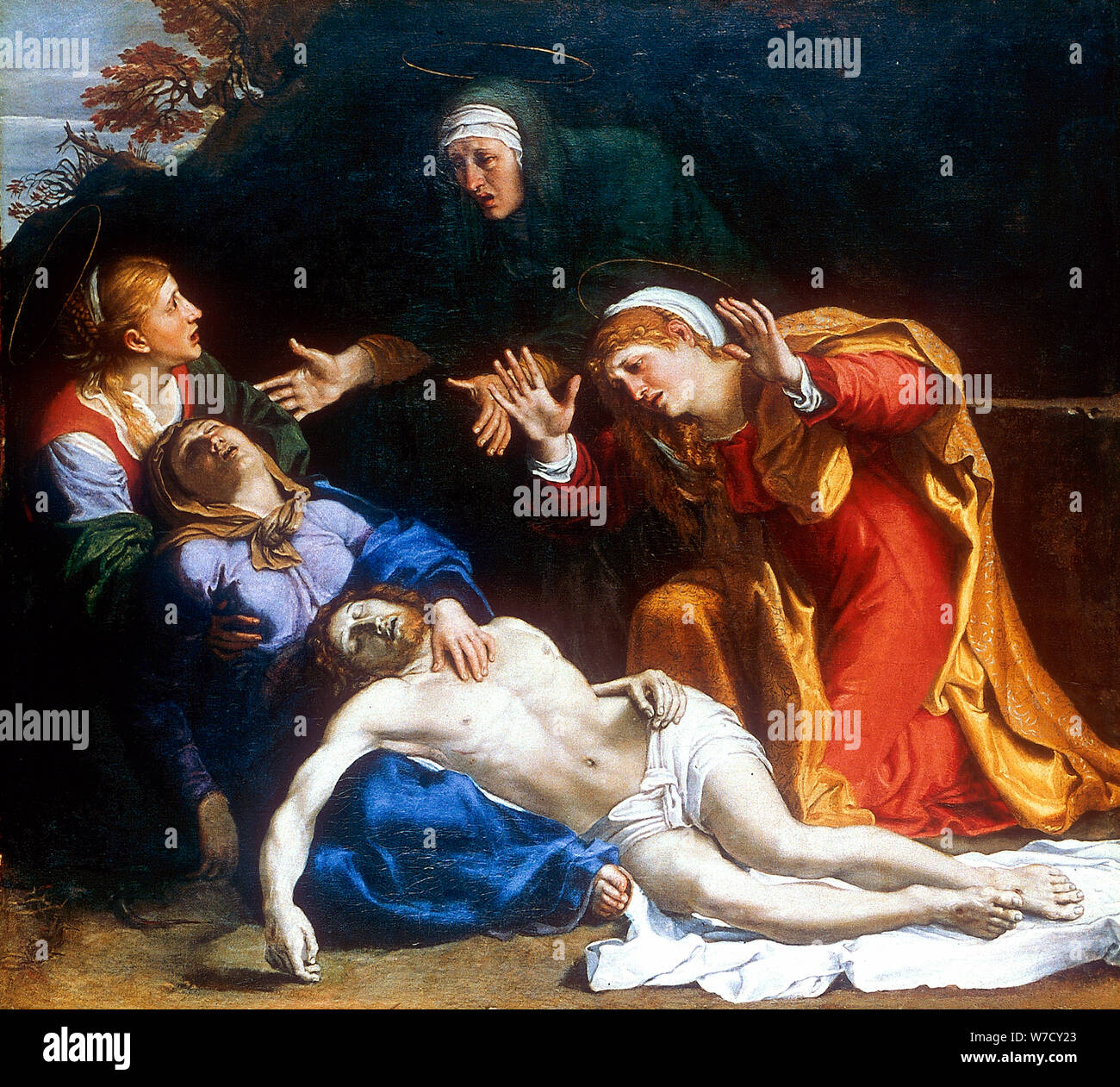 "Die drei Maries" ("Die toten Christus Leid'), c 1604. Artist: Annibale Carracci Stockfoto