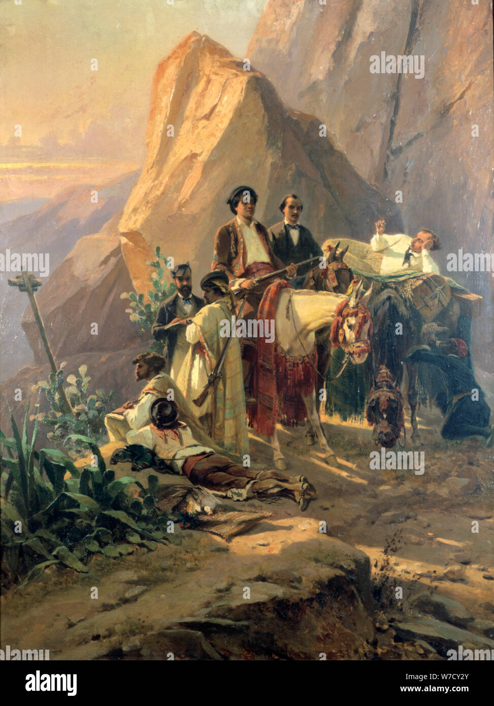 'Memories der Reise von Paris nach Cadiz - Alexandre Dumas (Pere) in Spanien", 1830. Künstler: Pierre Francois Eugene Giraud Stockfoto