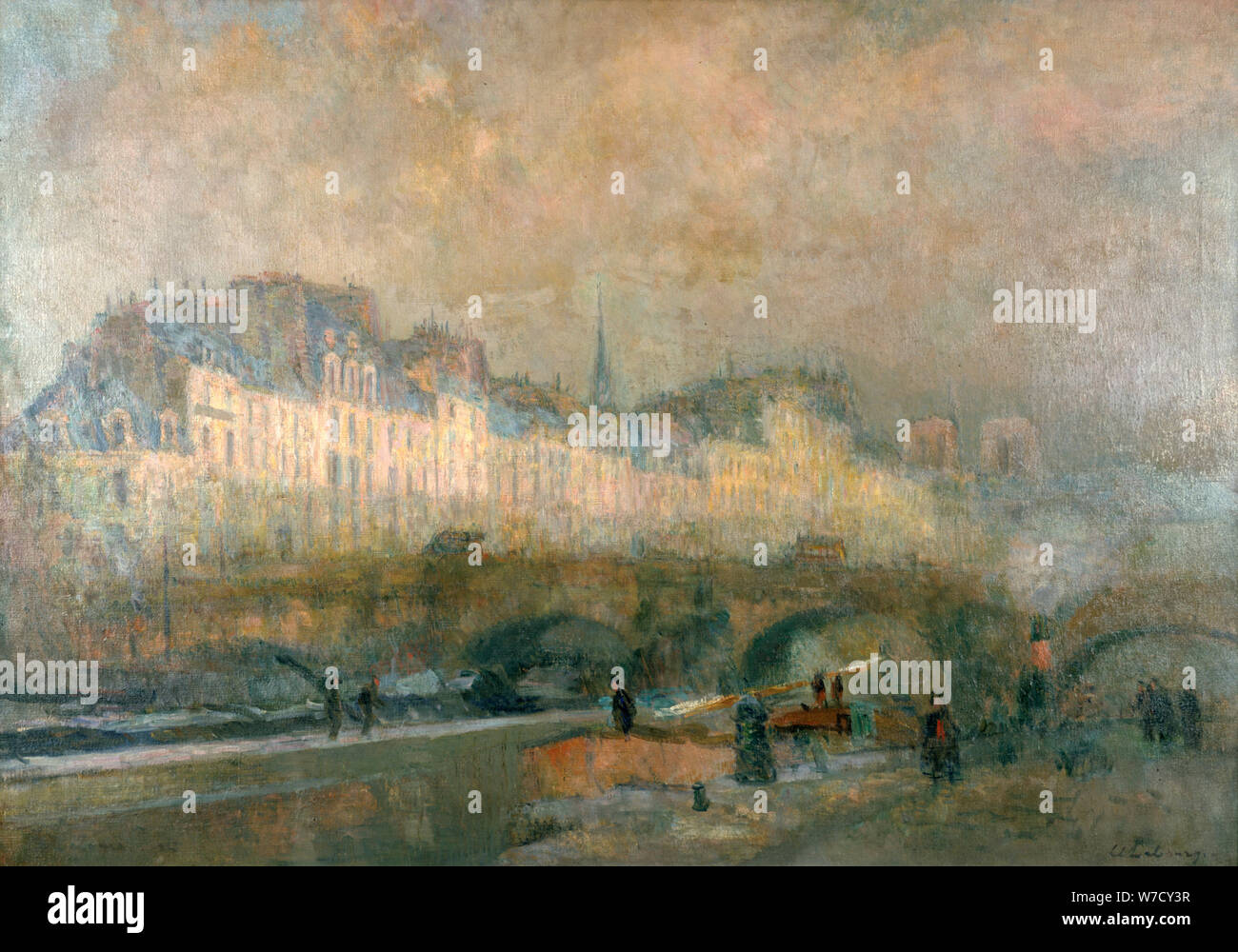 'Blick auf die Pont Neuf und die Ile de la Cite', Paris, Ende des 19. und Anfang des 20. Jahrhunderts. Artist: Albert Lebourg Stockfoto