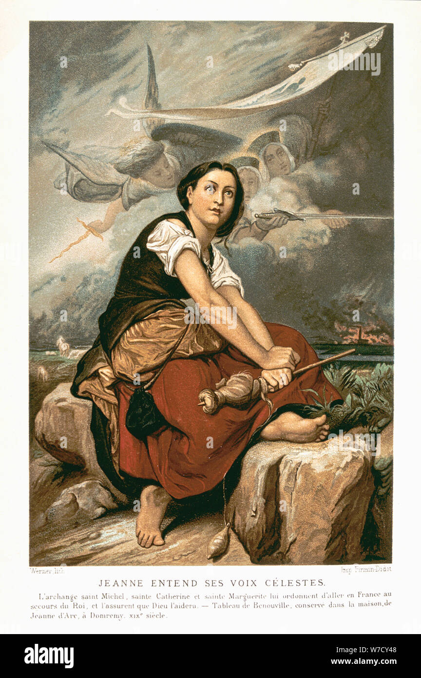 Jeanne d'Arc, die Jungfrau von Orleans, 15. Jahrhundert französischer Patriot und Märtyrer, Mitte des 19. Jahrhunderts. Artist: Unbekannt Stockfoto