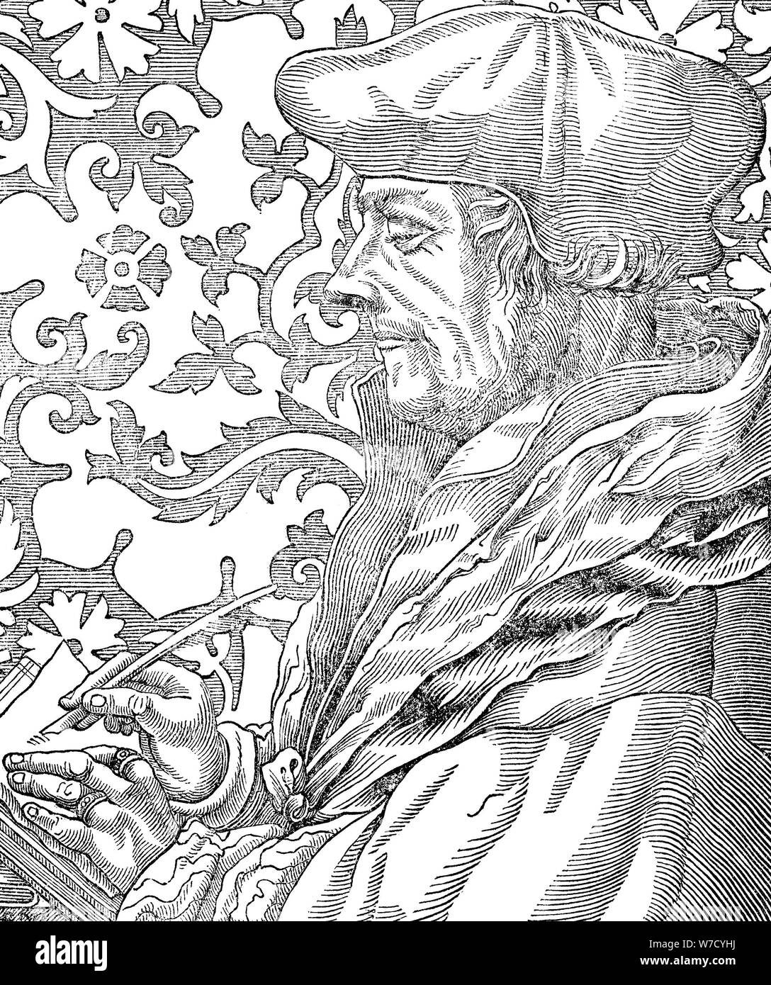 Desiderus Erasmus, 15.-16. Jahrhundert niederländischen Humanisten und Gelehrten aus dem 19. Jahrhundert. Artist: Unbekannt Stockfoto