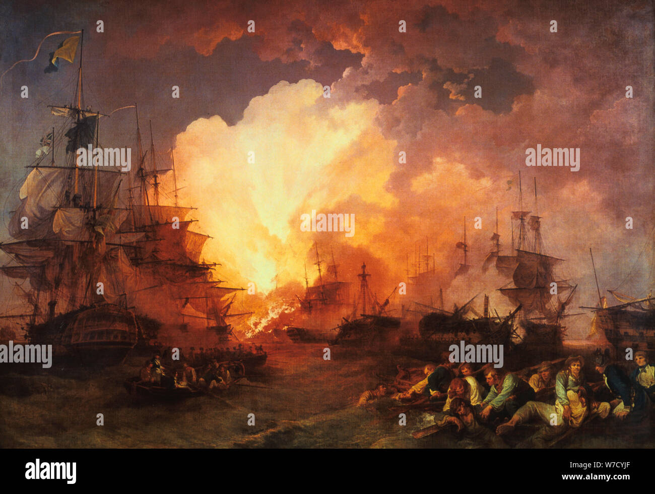 "Die Schlacht am Nil", August 1798, (1800). Artist: J Philippe de Loutherbough Stockfoto