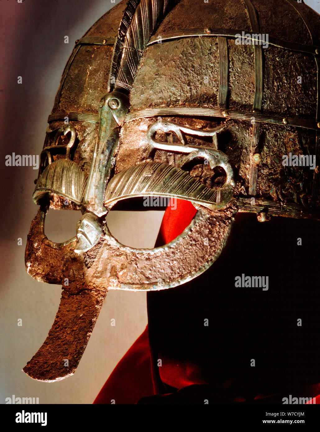Die angelsächsischen Helm von Sutton Hoo Schatz, 7. Artist: Unbekannt Stockfoto