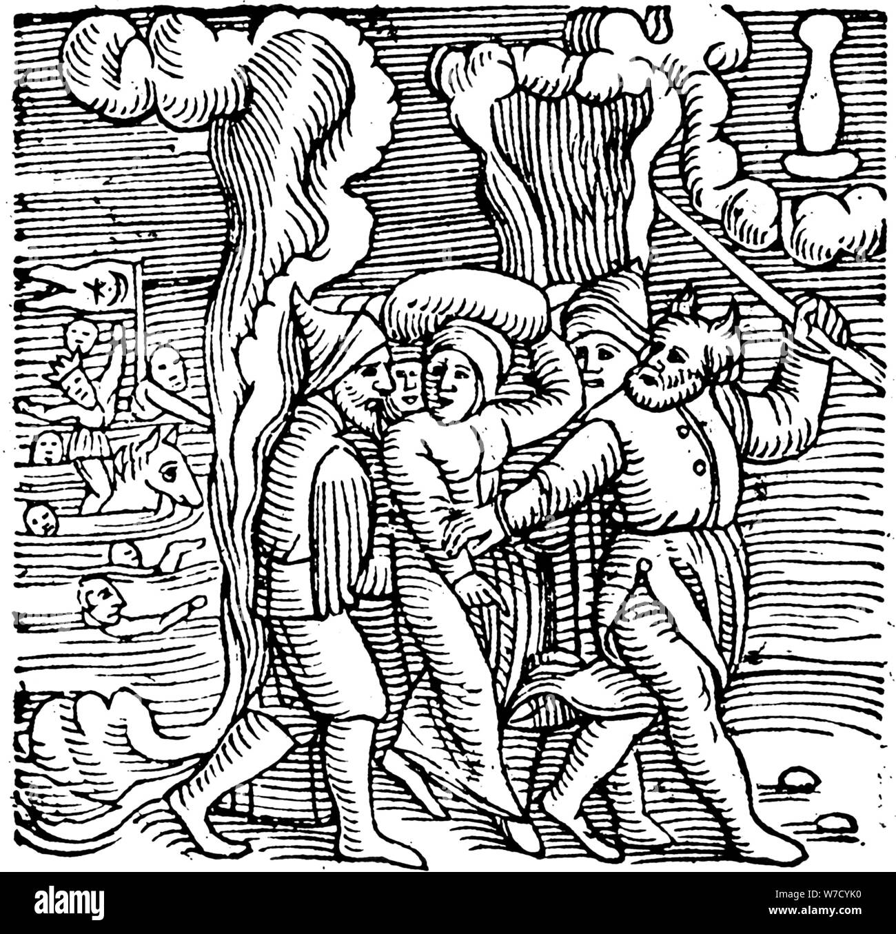 Mose die Israeliten aus Ägypten, 1557. Artist: Unbekannt Stockfoto