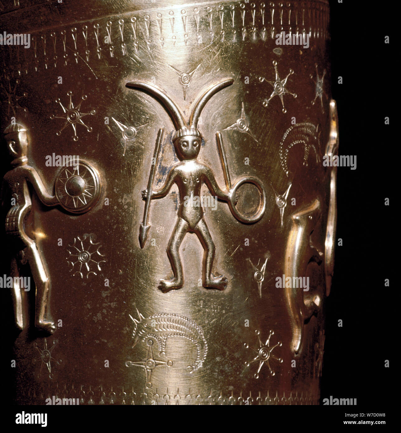 Detail der Gehörnten Abbildung auf Gallehus Horn, Dänemark. Artist: Unbekannt Stockfoto