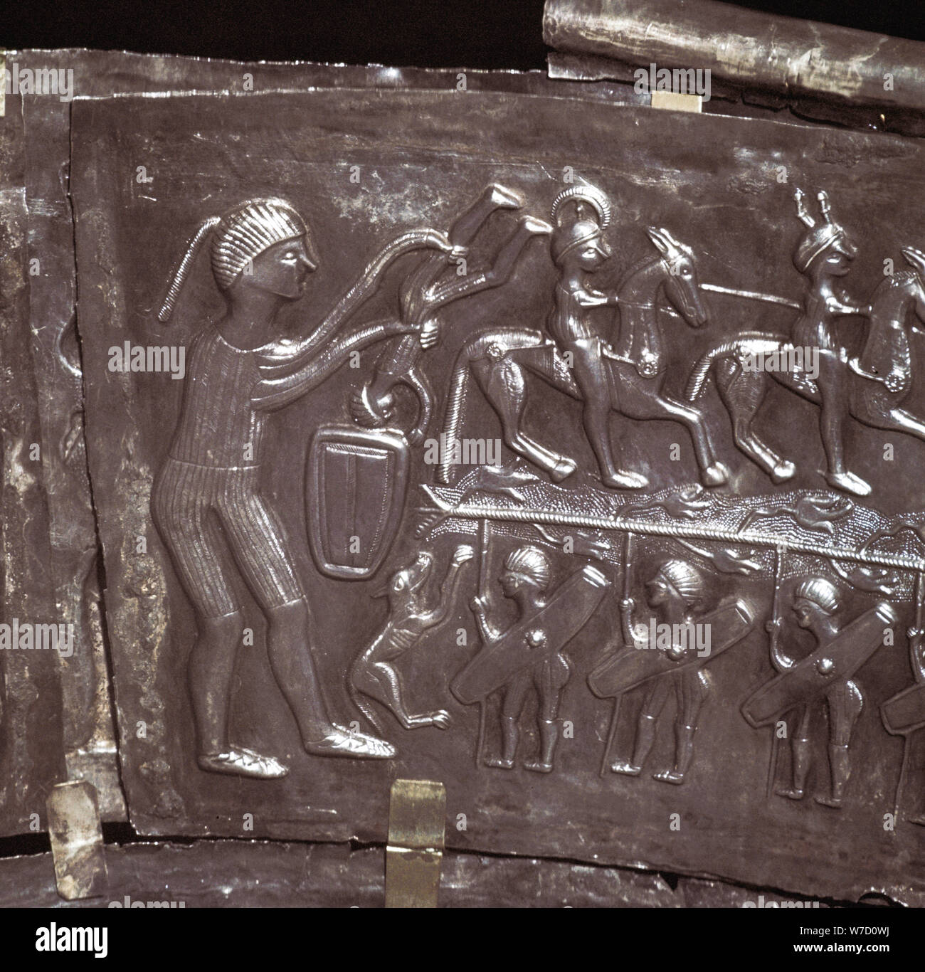 Von Gundestrup Cauldron Detail, Krieger und Reiter, Dänisch, c 100 v. Chr.. Artist: Unbekannt Stockfoto