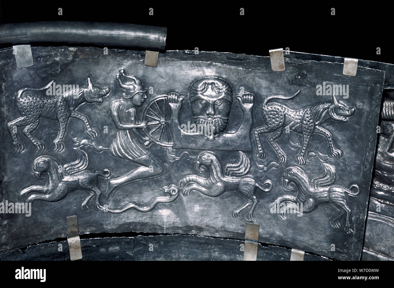 Detail von gundestrup Cauldron, keltischen Gott Taranis, Dänisch, c 100 v. Chr.. Artist: Unbekannt Stockfoto