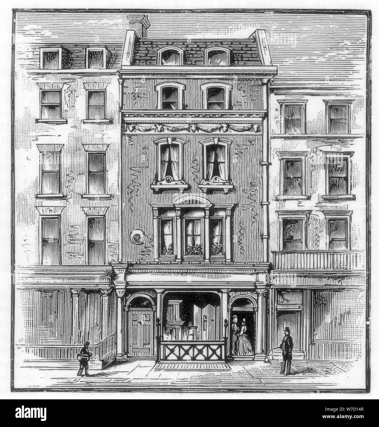 Lord Byron Geburtsort, Holles Street, Cavendish Square, London, 1888. Artist: Unbekannt Stockfoto