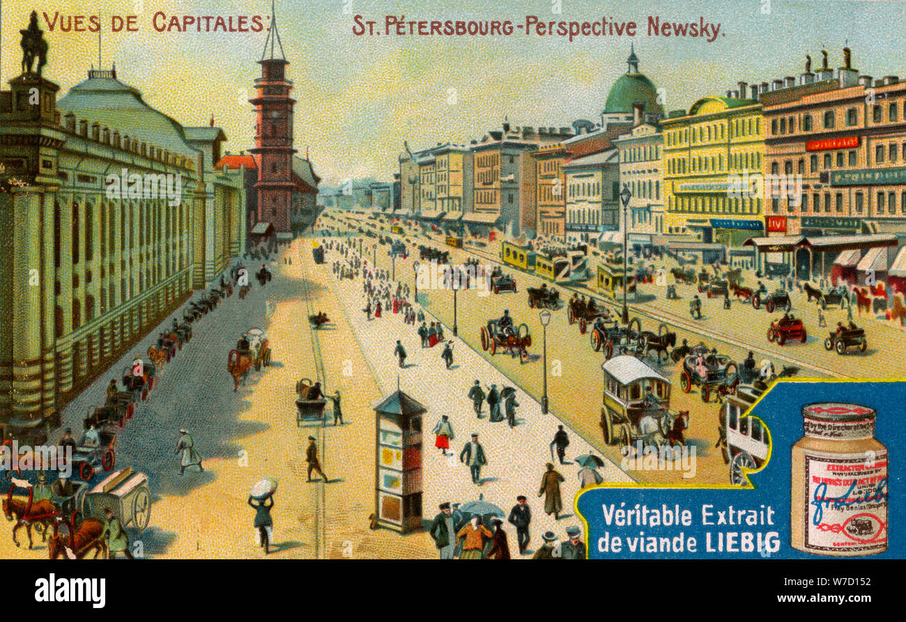 Ansichten der Hauptstädte: Newskij Prospekt, St. Petersburg, c1900. Artist: Unbekannt Stockfoto