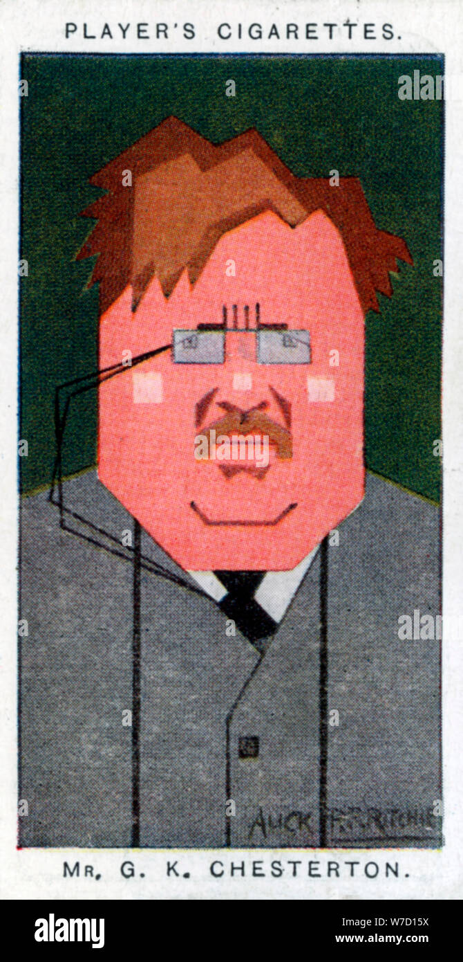 GK Chesterton, britischer Dichter, Schriftsteller und Kritiker, 1926. Artist: Alick P F Ritchie Stockfoto