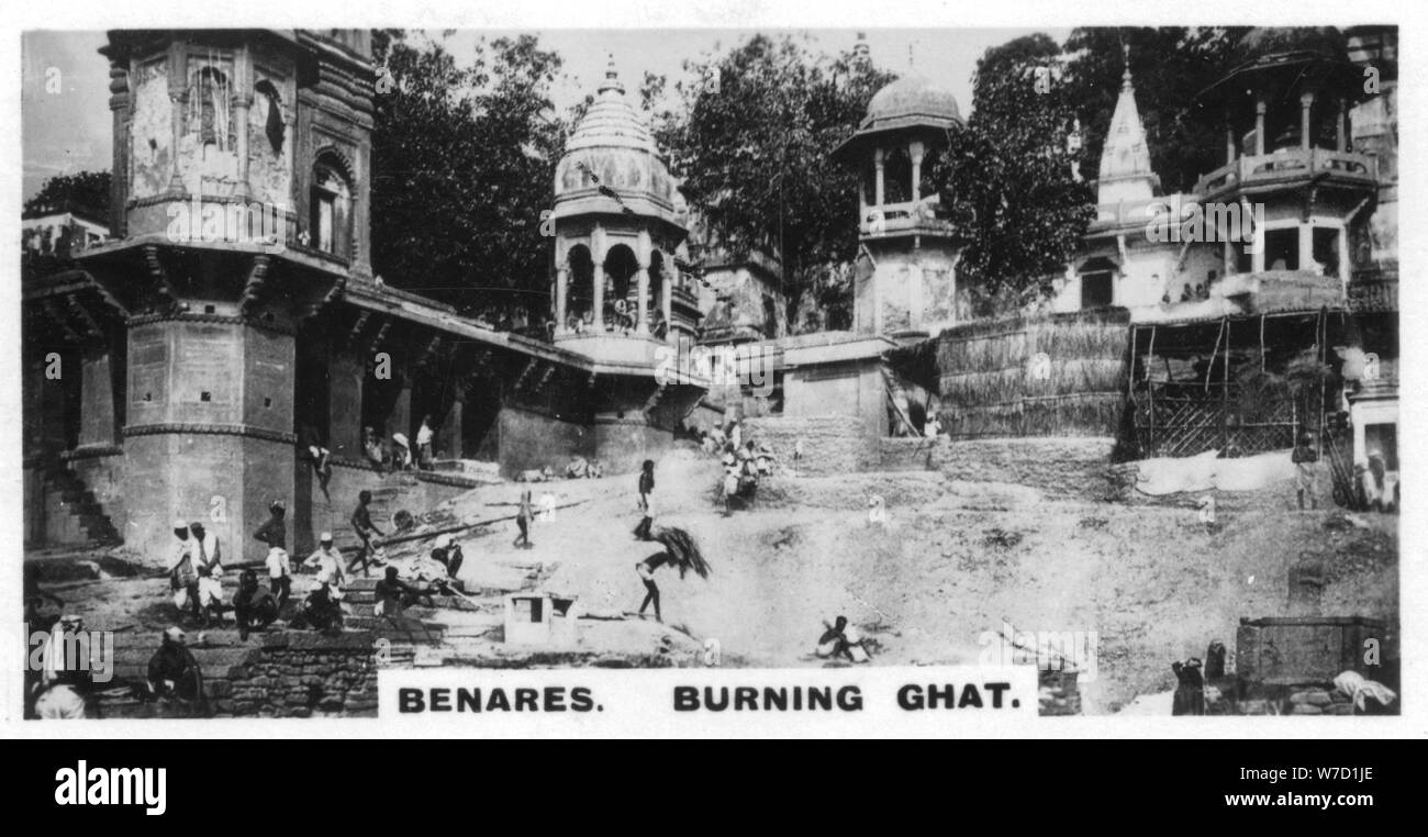 Brennen von Ghat, Benares, Indien, c 1925. Artist: Unbekannt Stockfoto