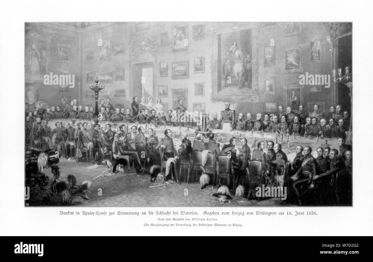 Und Veranstaltungsräume zum Gedenken an den Sieg bei Waterloo, 1836 (1900). Artist: Unbekannt Stockfoto