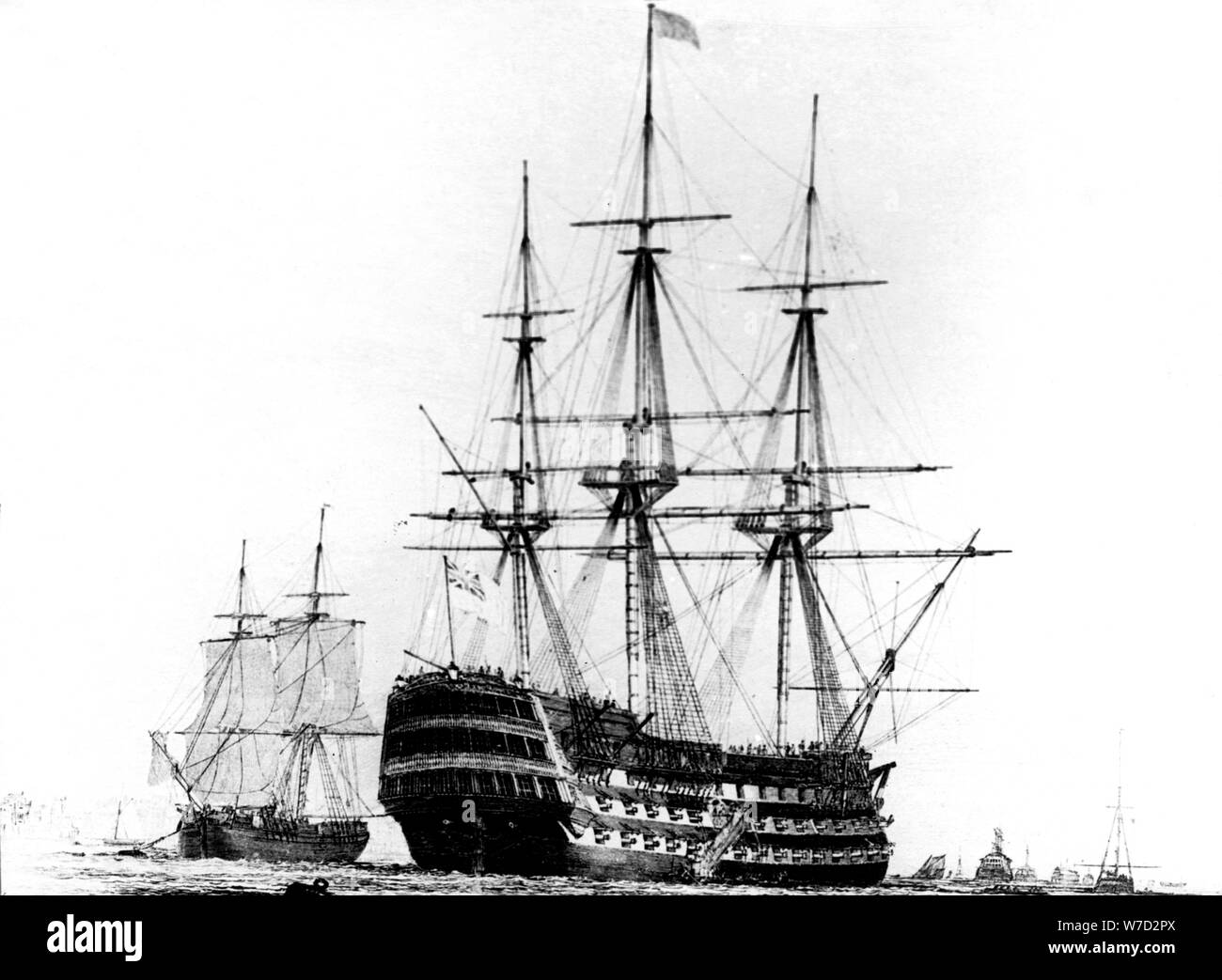HMS VICTORY in Portsmouth, 19. Artist: Unbekannt Stockfoto