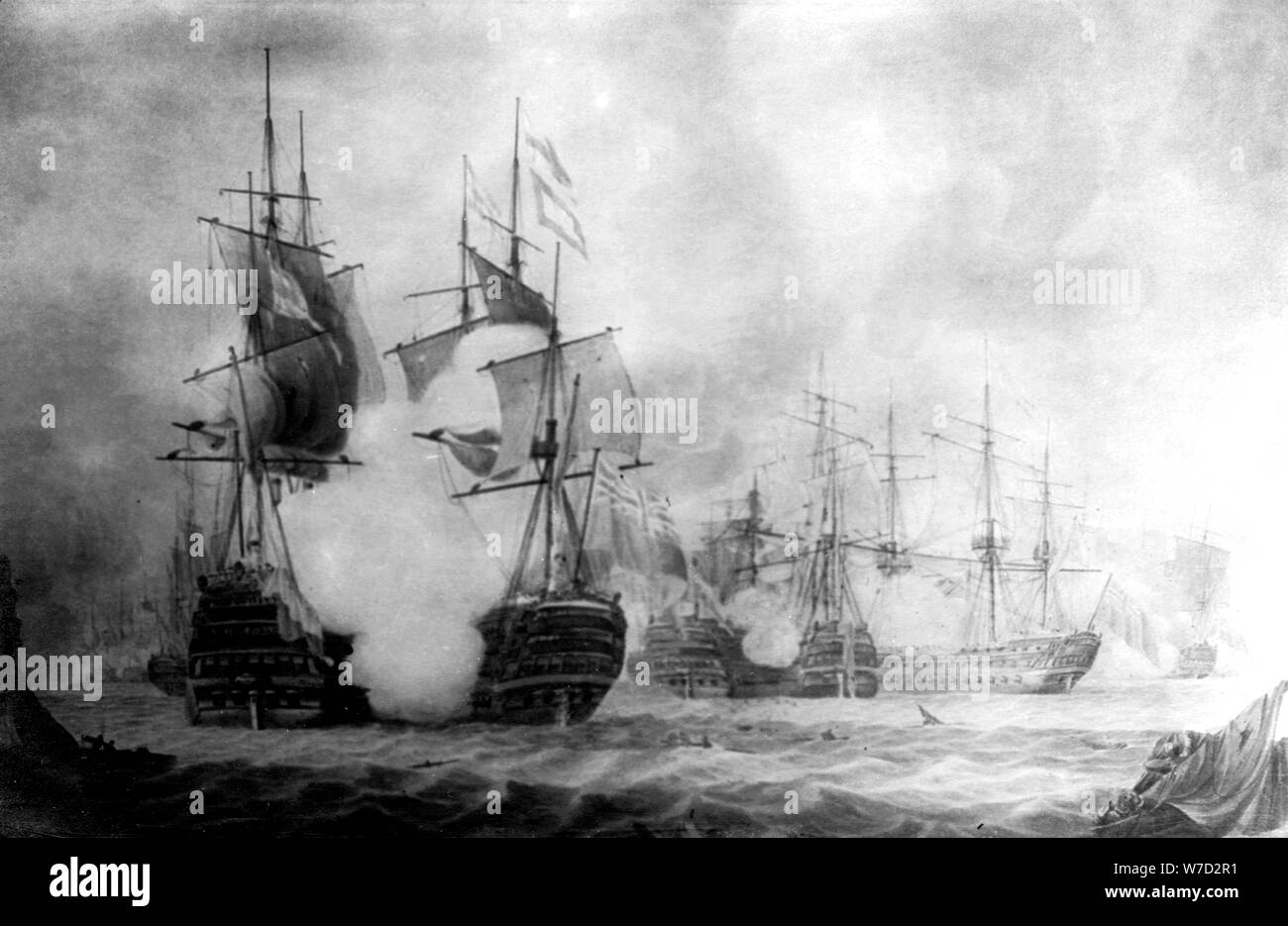 Die Schlacht am Kap St. Vincent, 19. Artist: Unbekannt Stockfoto