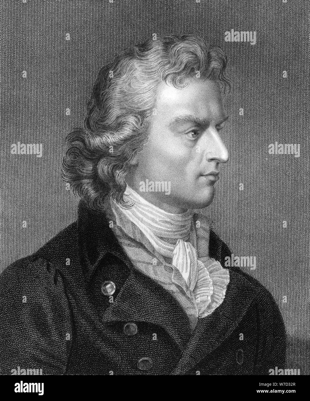 Friedrich Schiller, deutscher Dichter, Philosoph, Historiker und Dramatiker (1836). Artist: Unbekannt Stockfoto