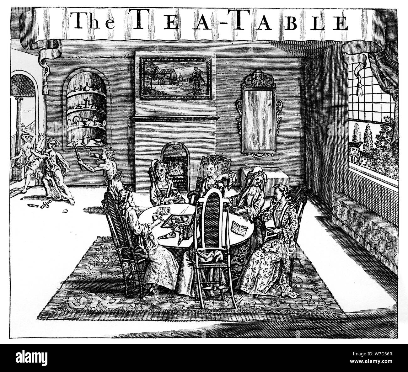 "Die Tea-Table', 18. Artist: Unbekannt Stockfoto