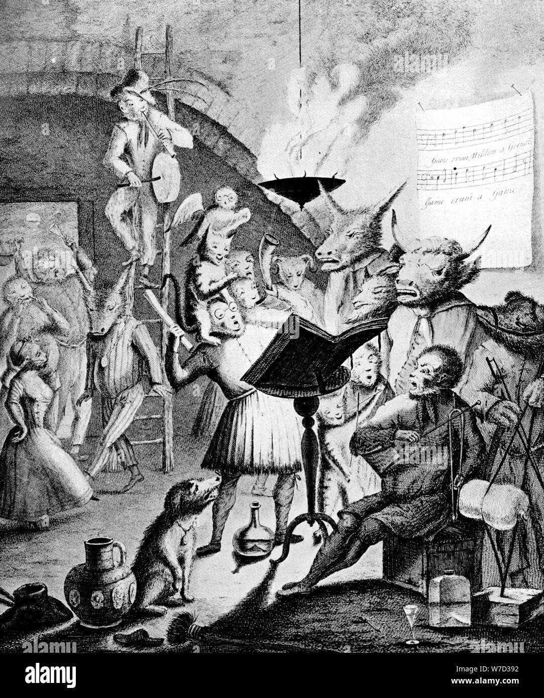 "Wenn's musick Charme kann man Herzen begeistern', 1730 Künstler: E Heemskirck Stockfoto