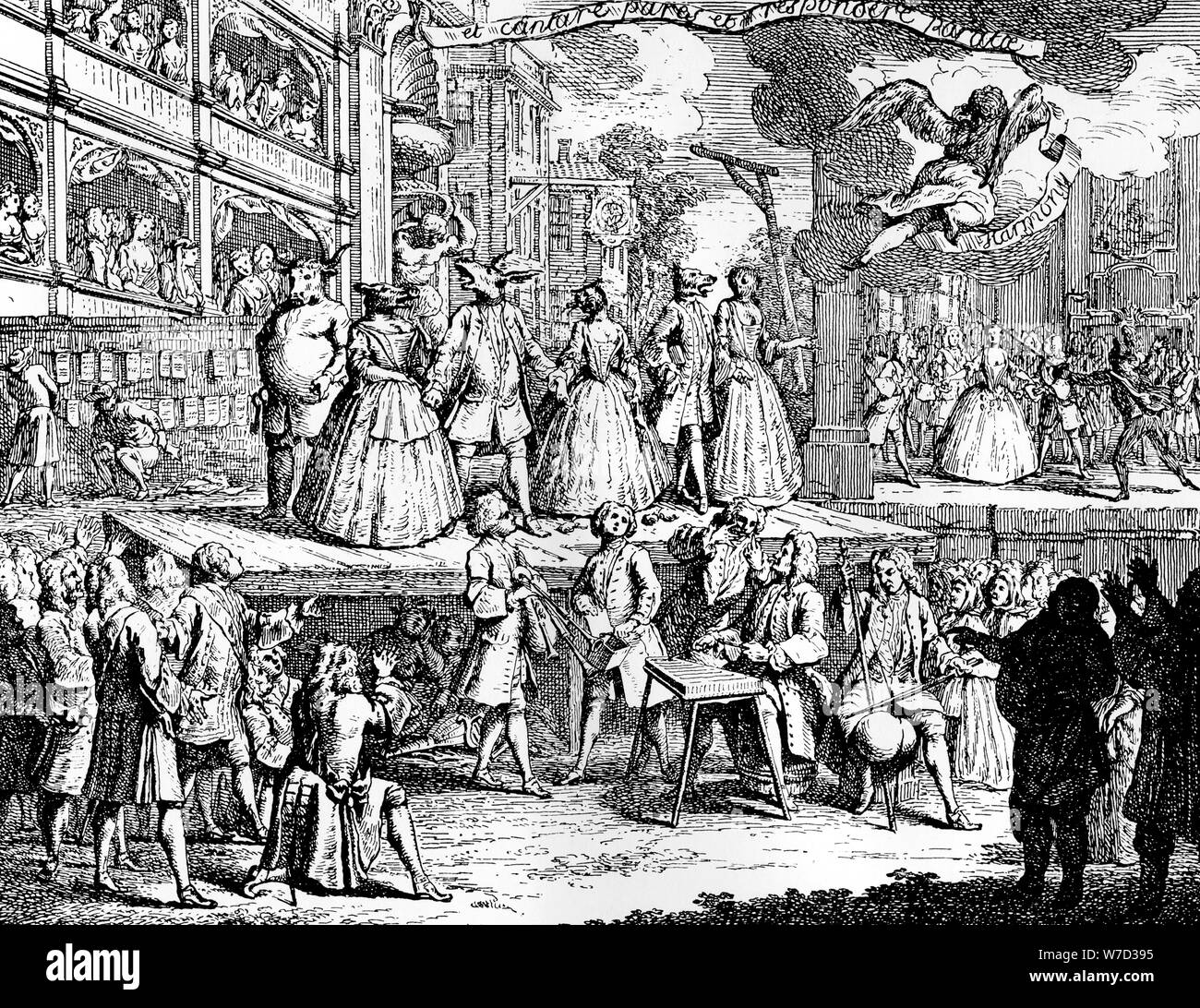 "Wenn's musick Charme kann man Herzen begeistern', 1730 Künstler: William Hogarth Stockfoto