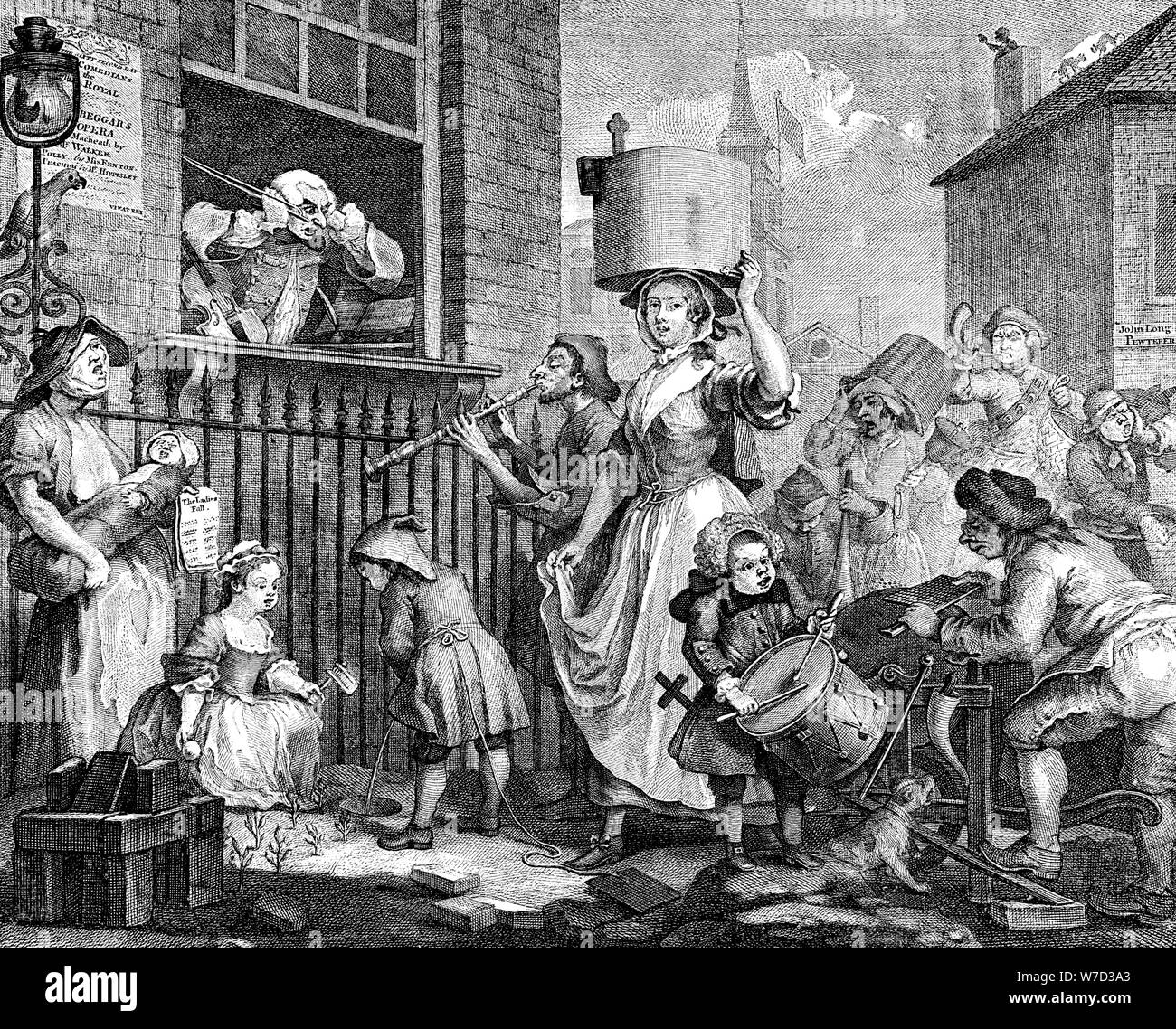 "Der wütende Musiker", 1741. Künstler: William Hogarth Stockfoto "Der wütende Musiker", 1741. Künstler: William Hogarth Stockfoto