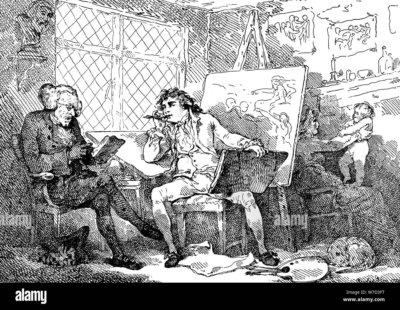 "Die Historiker animieren den Geist eines jungen Malers', 1784 Künstler: Thomas Rowlandson Stockfoto