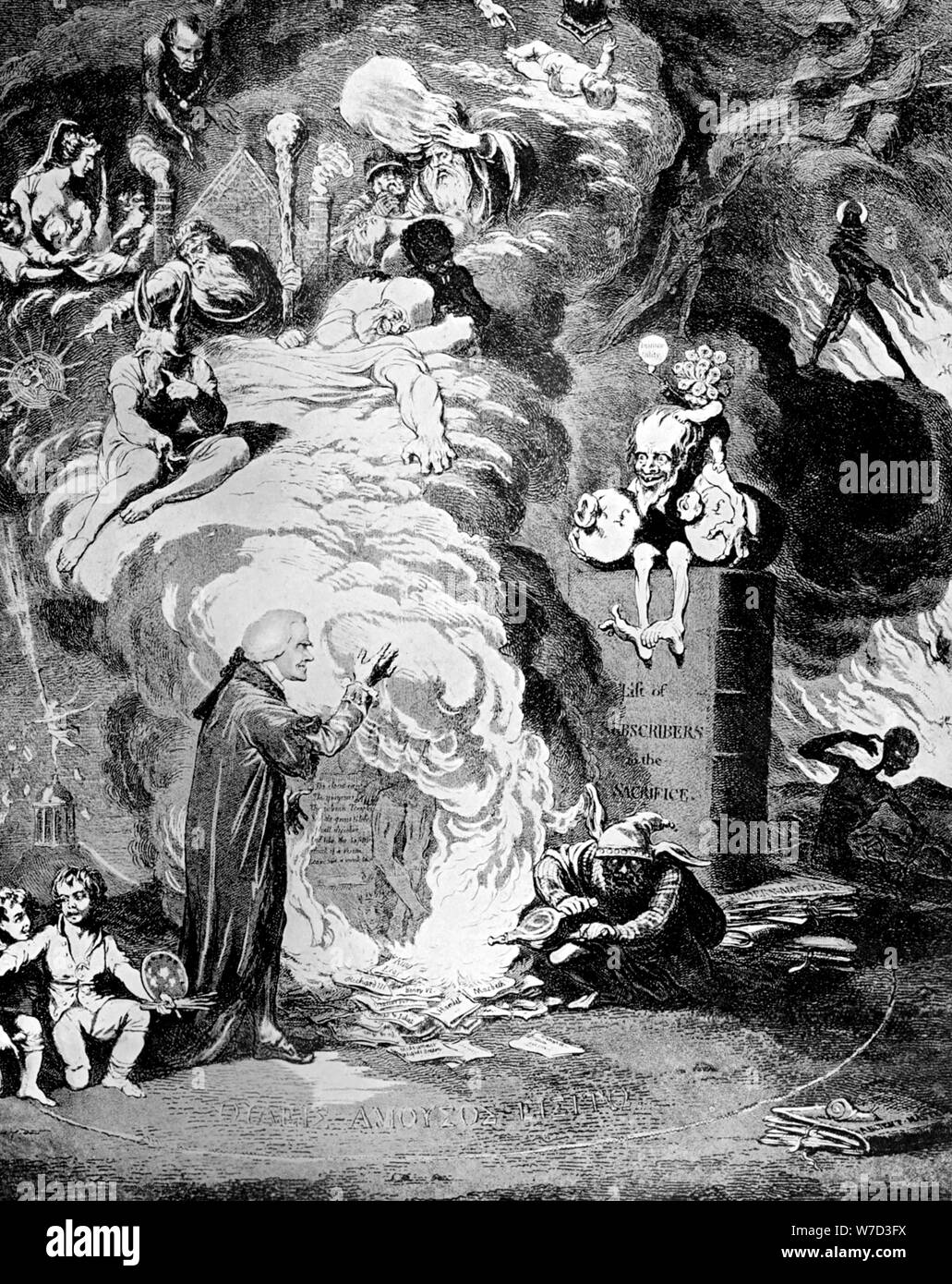 'Shakespeare geopfert oder das Angebot zu Geiz', 1789 Künstler: James Gillray Stockfoto