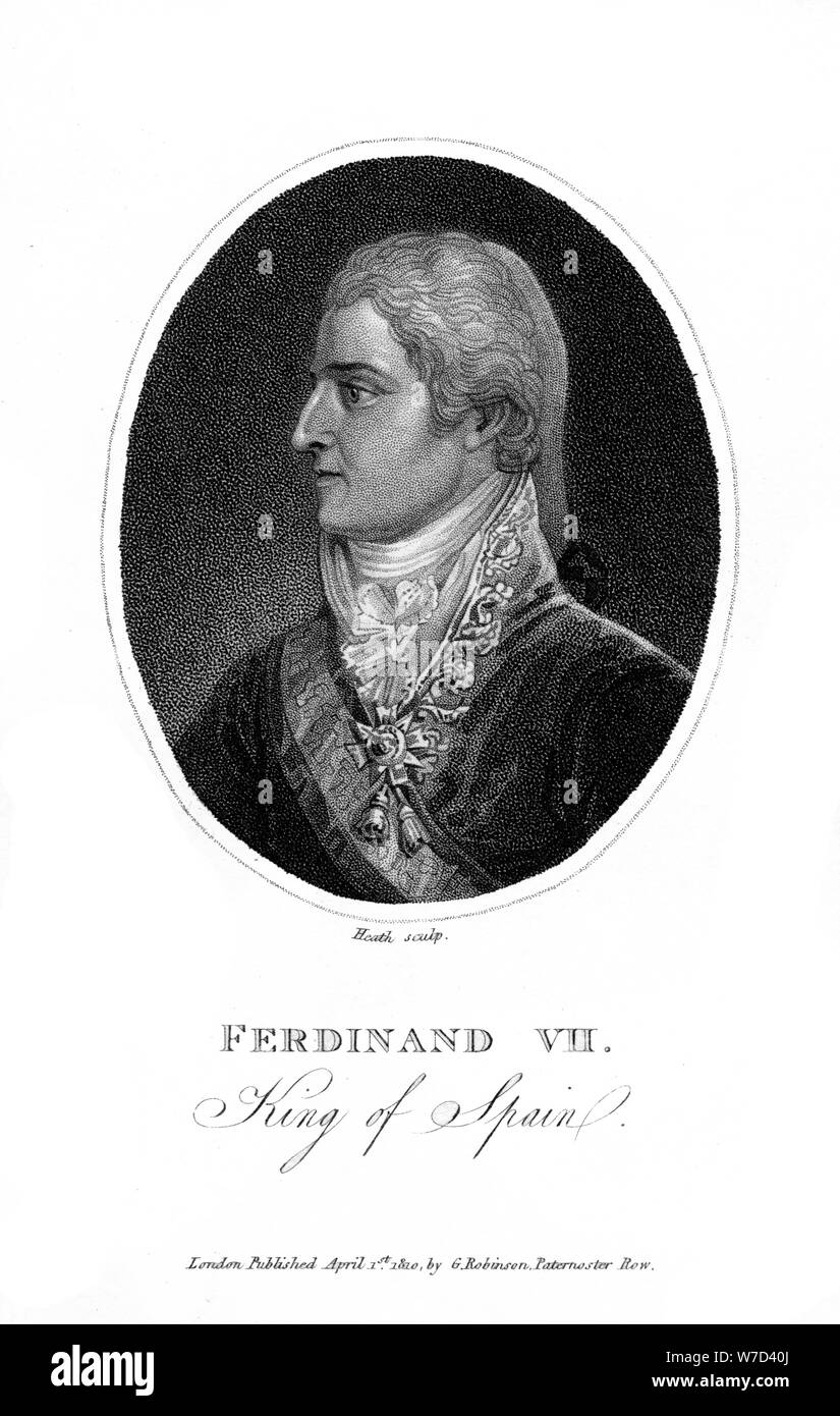 Ferdinand VII., König von Spanien, 1810. Artist: Heide Stockfoto