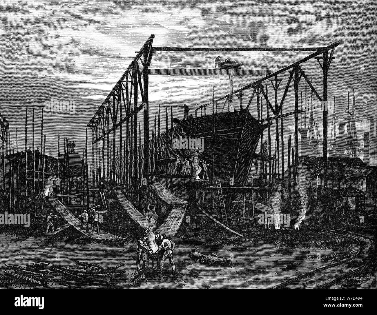 Schiffswerften auf der Tyne, c 1880. Artist: Unbekannt Stockfoto