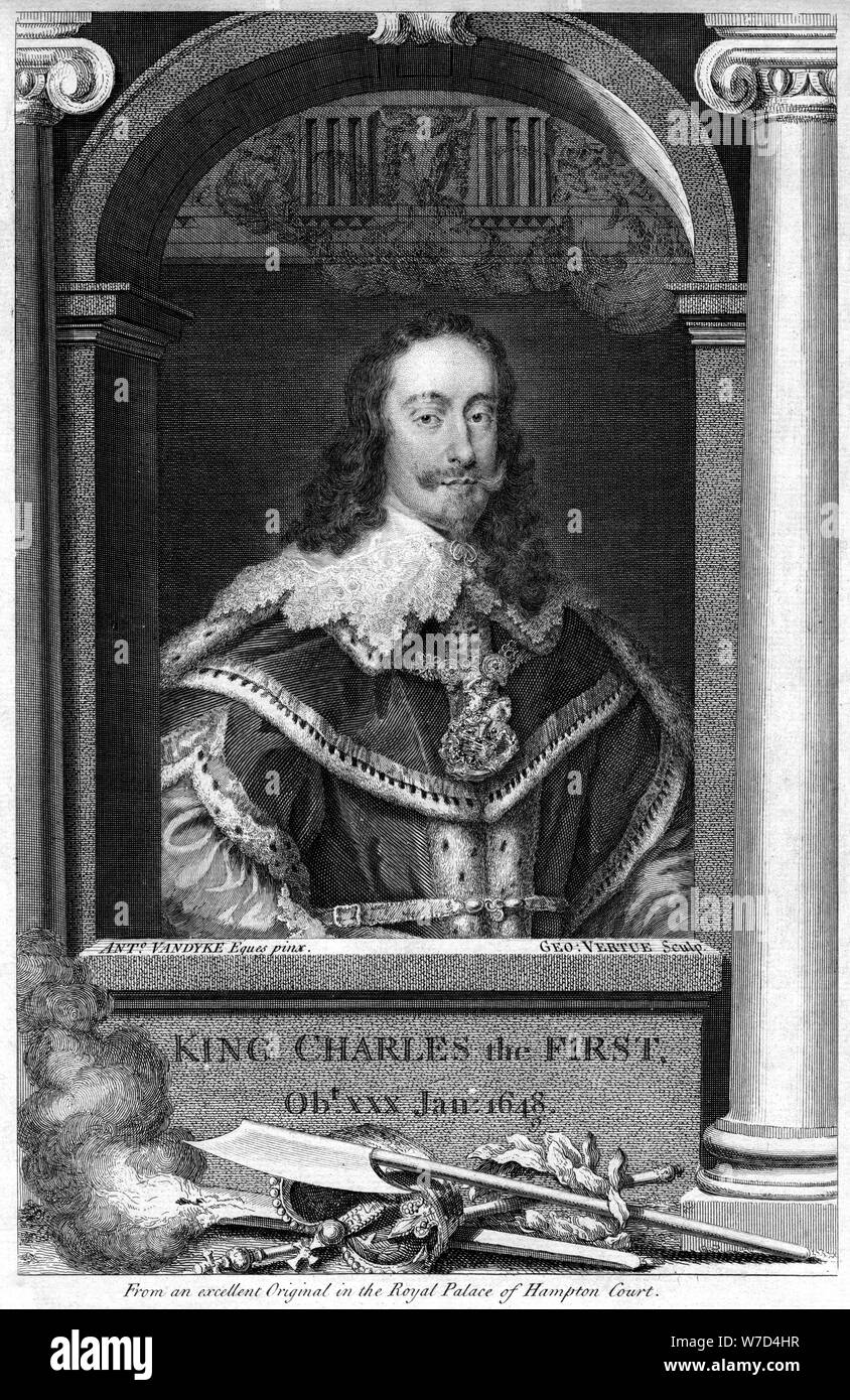 Charles I von England. Artist: George Vertue Stockfoto
