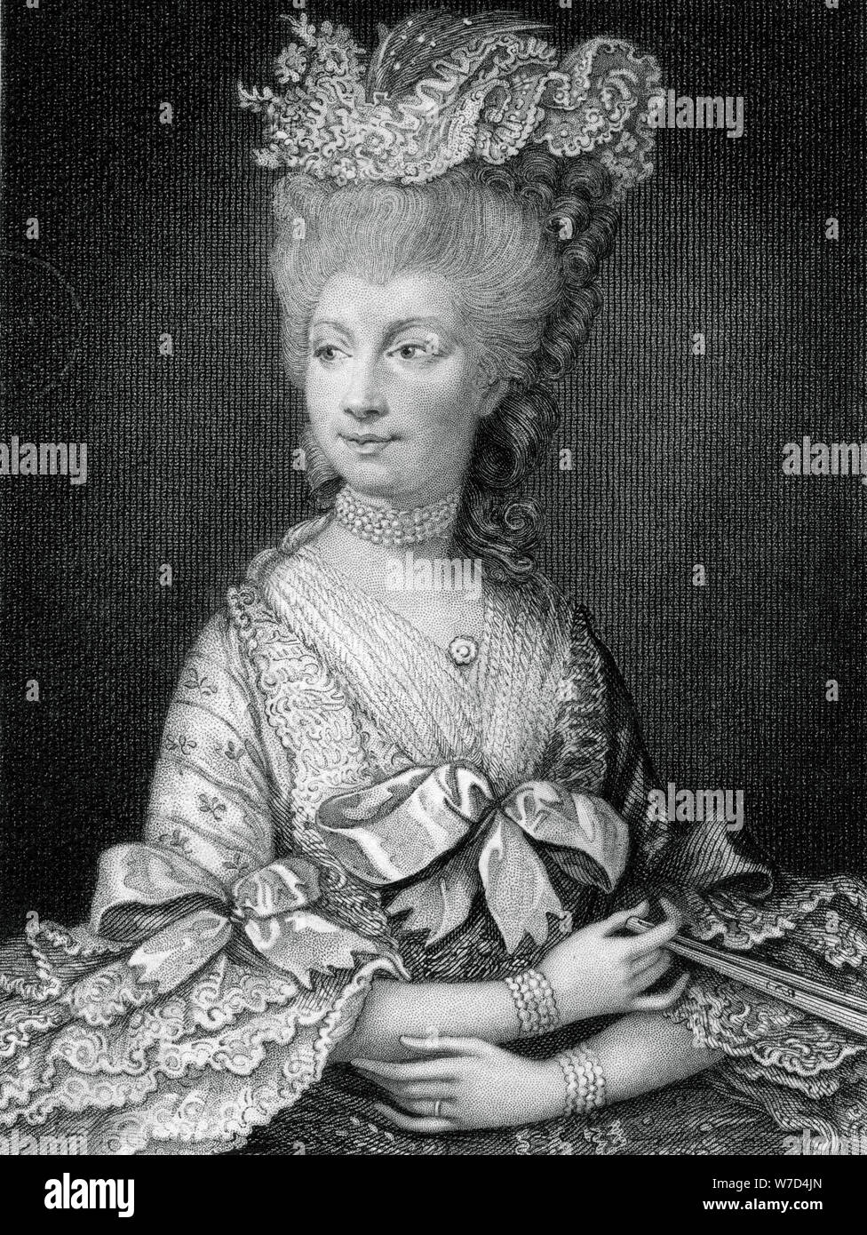 Queen Charlotte, Königin von Georg III., (19. Jahrhundert). Artist: Lesen Stockfoto