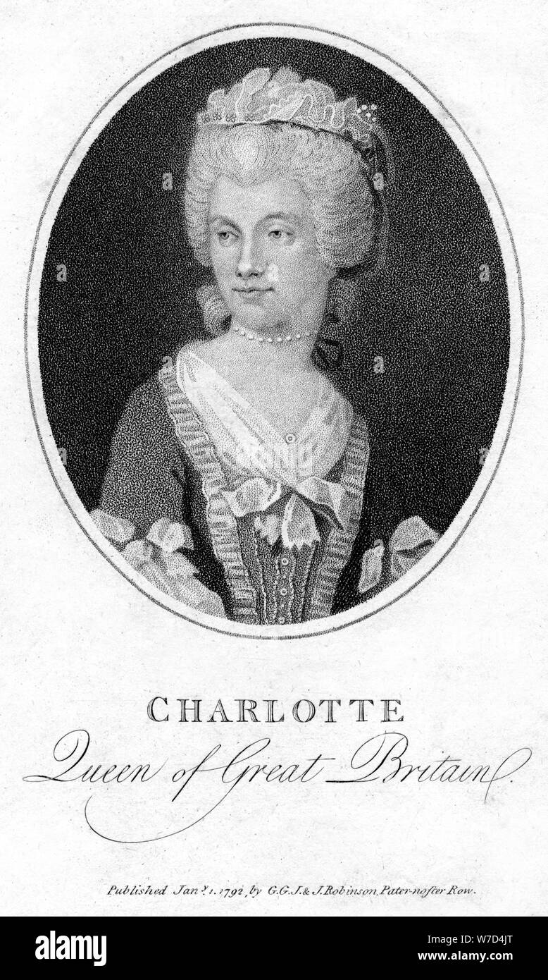Queen Charlotte, Königin von Georg III., (1792). Artist: Unbekannt Stockfoto