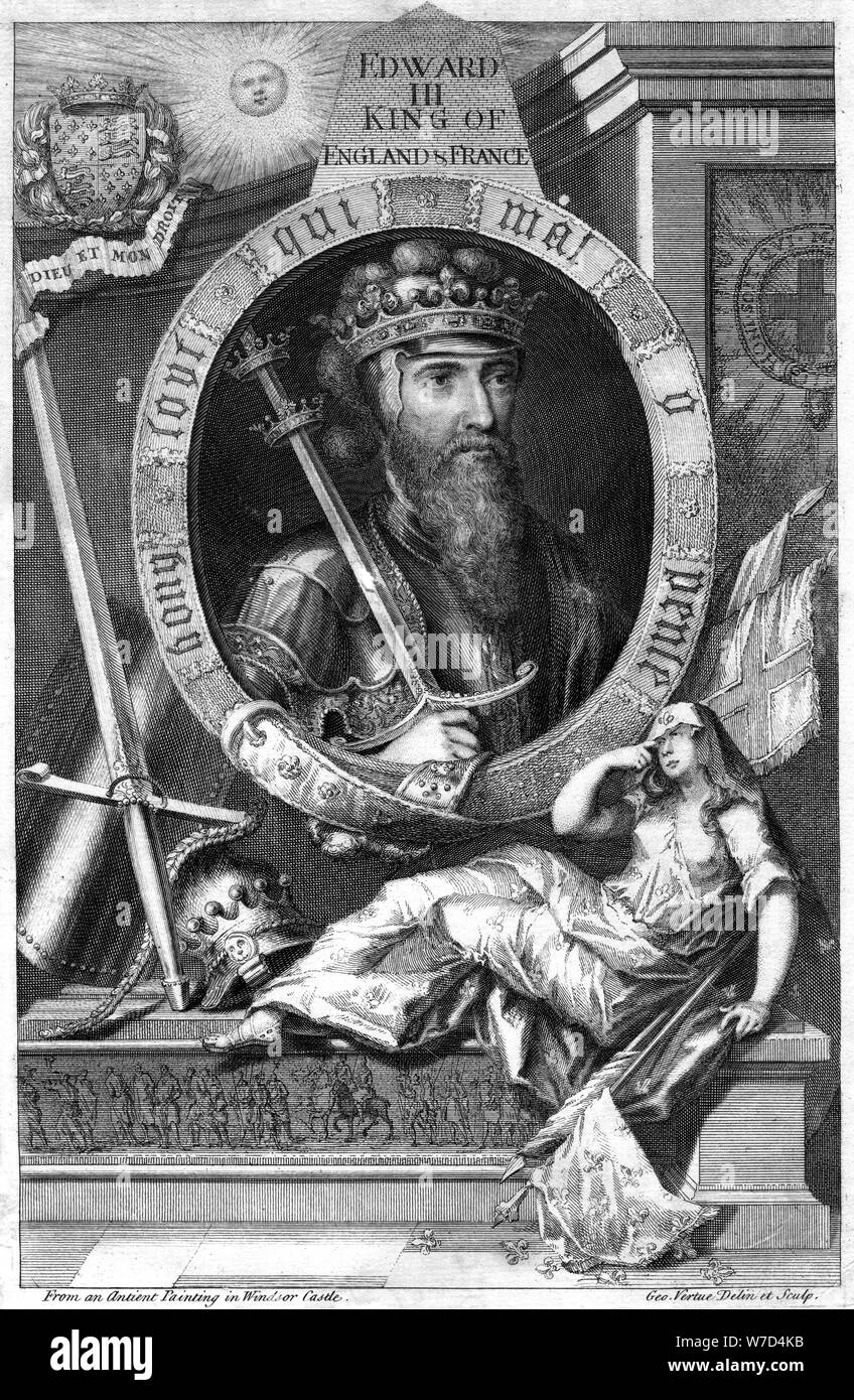 König Edward III. von England (18. Jahrhundert). Artist: George Vertue Stockfoto