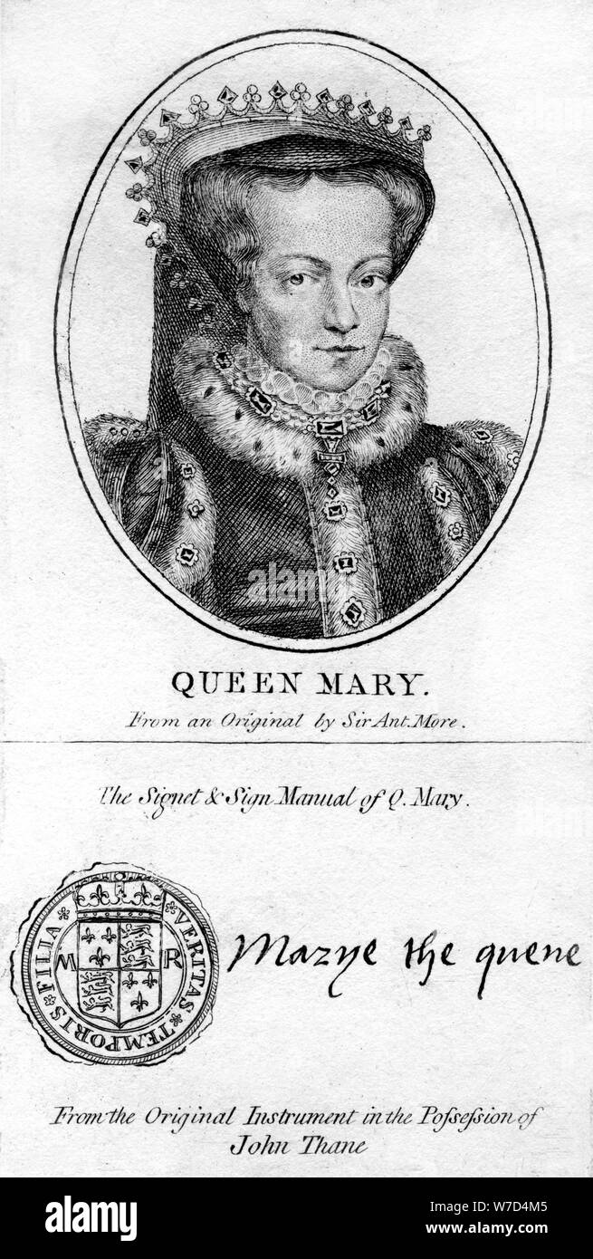 Königin Maria I. von England. Artist: Antonis Mor Stockfoto