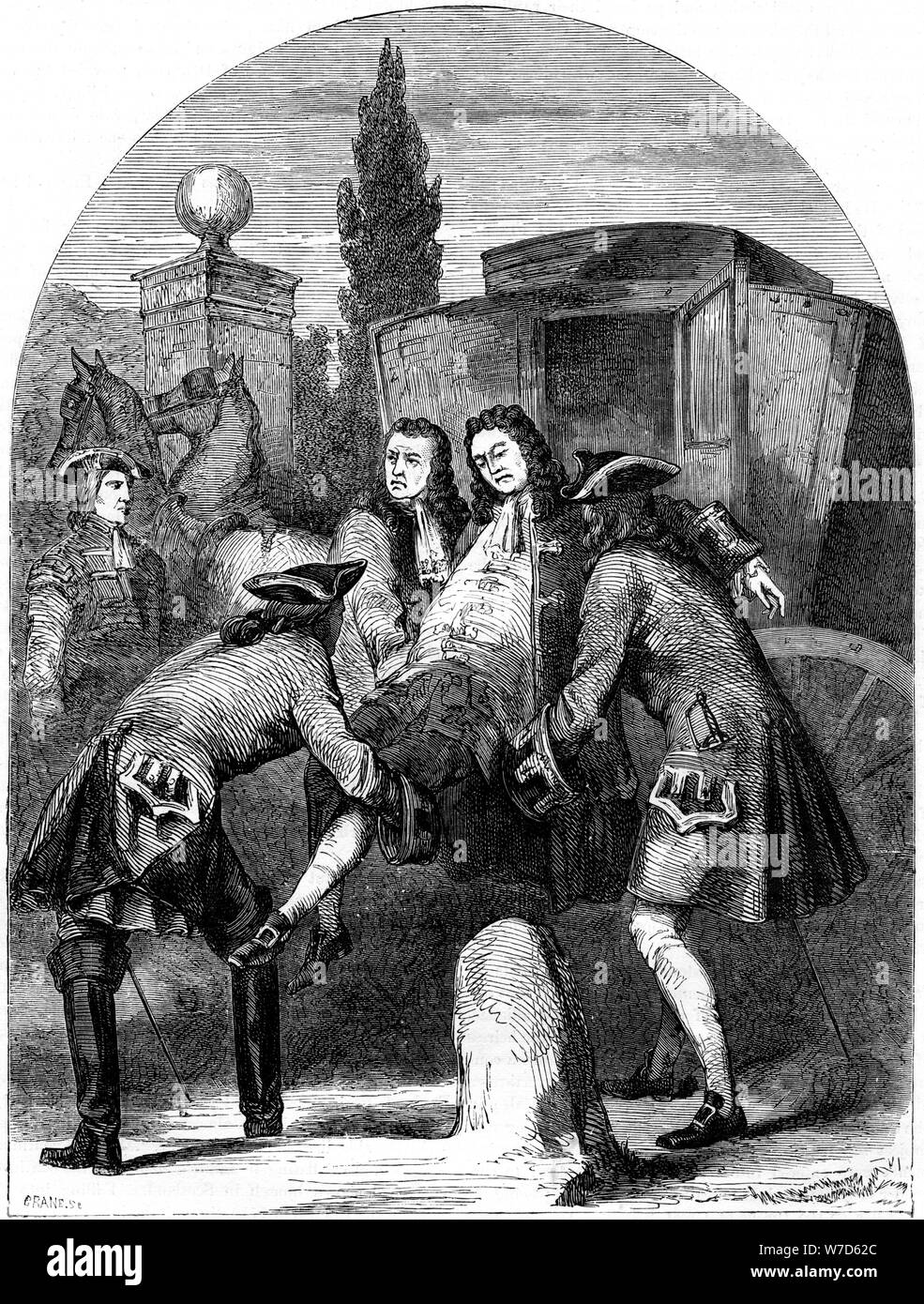 King George I, die von einem Sitz der apoplex angegriffen. Artist: Kran Stockfoto