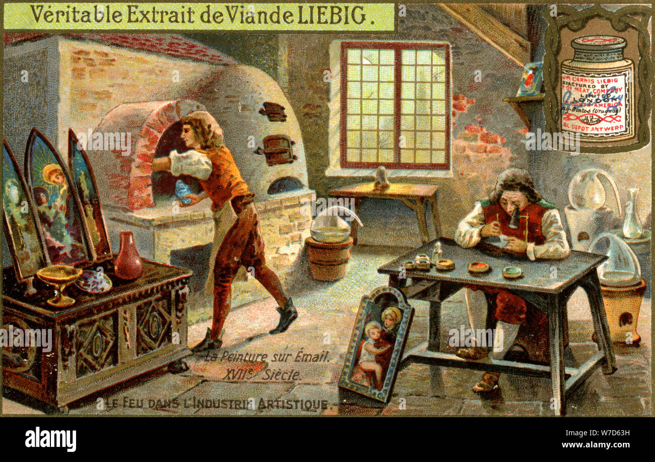 Malen mit Emaille im 17. Jahrhundert, (c 1900). Artist: Unbekannt Stockfoto