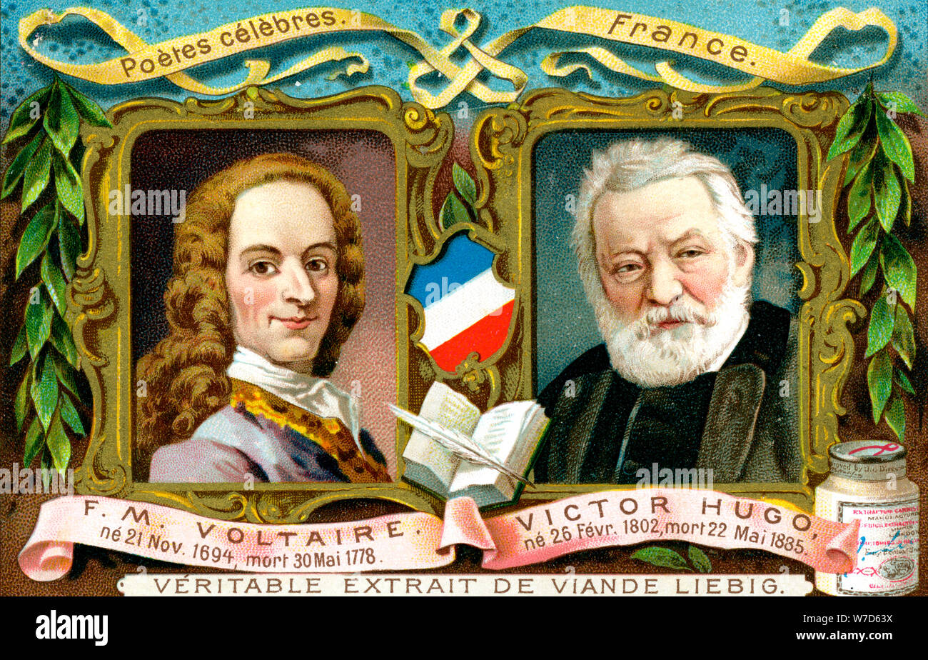 Voltaire und Victor Hugo, c 1900. Artist: Unbekannt Stockfoto
