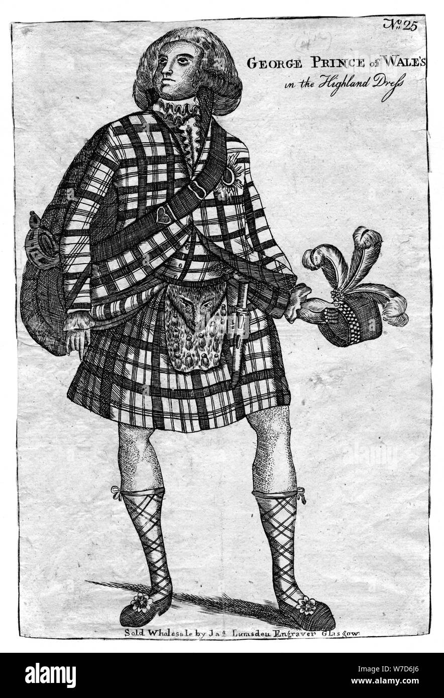 Der Prinz von Wales, dem späteren König Georg IV. (1762-1830), in der Highland Dress. Artist: Unbekannt Stockfoto