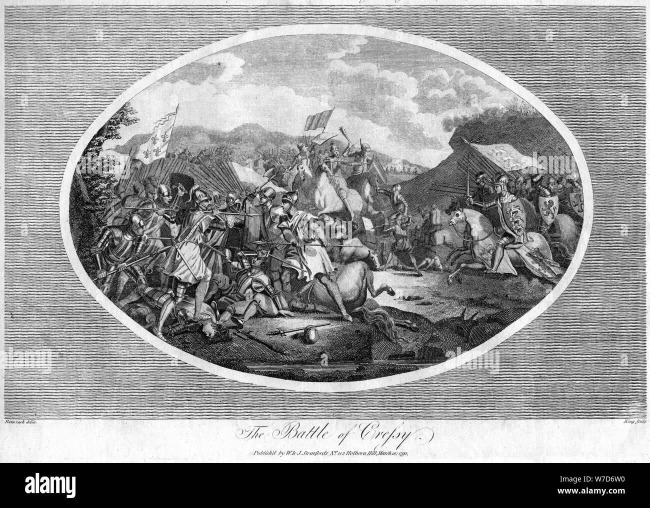 "Die Schlacht von Cressy', (1792). Artist: Stockfoto