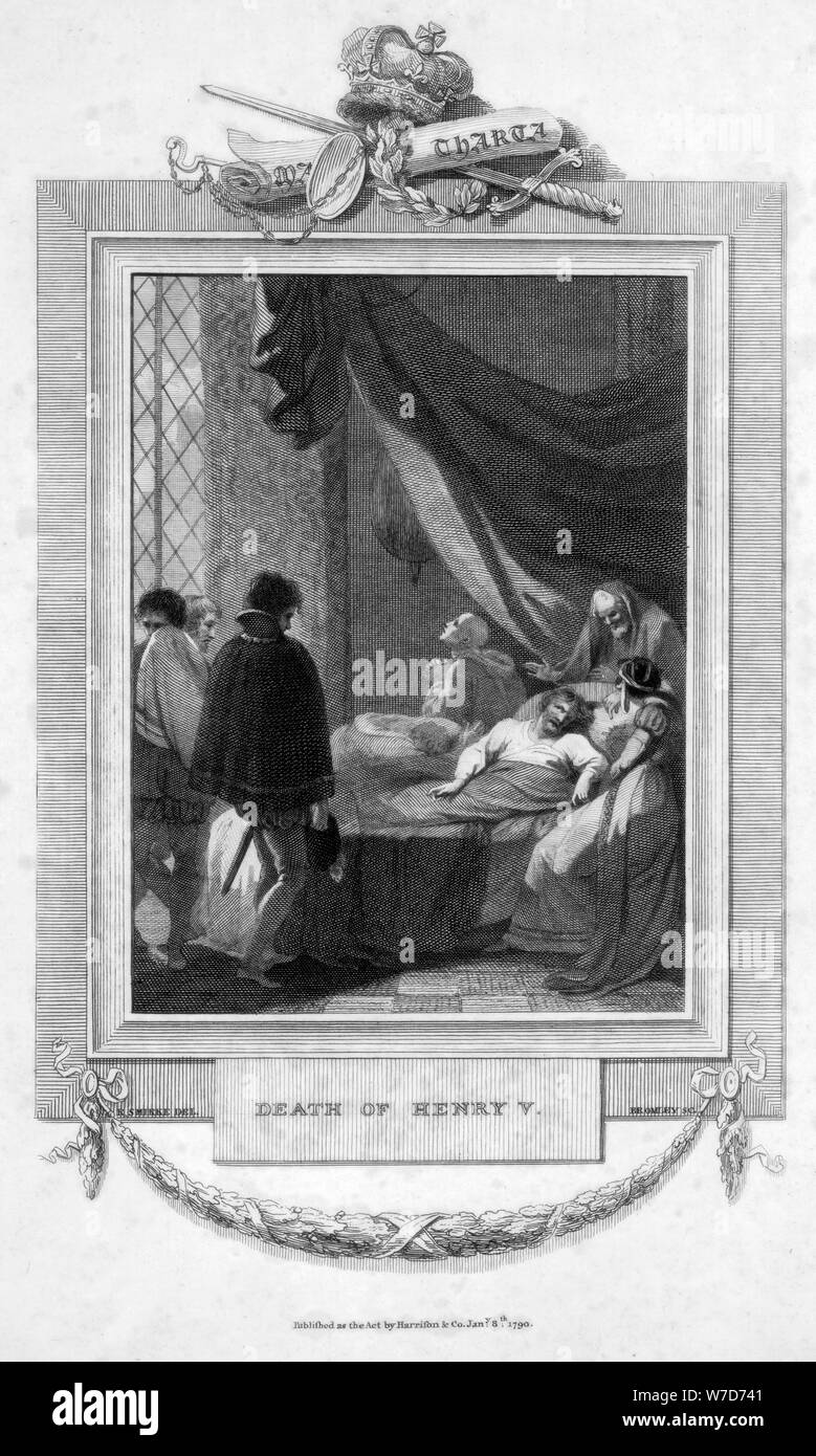 Tod von Henry V, 1422 (1790). Artist: Bromley Stockfoto