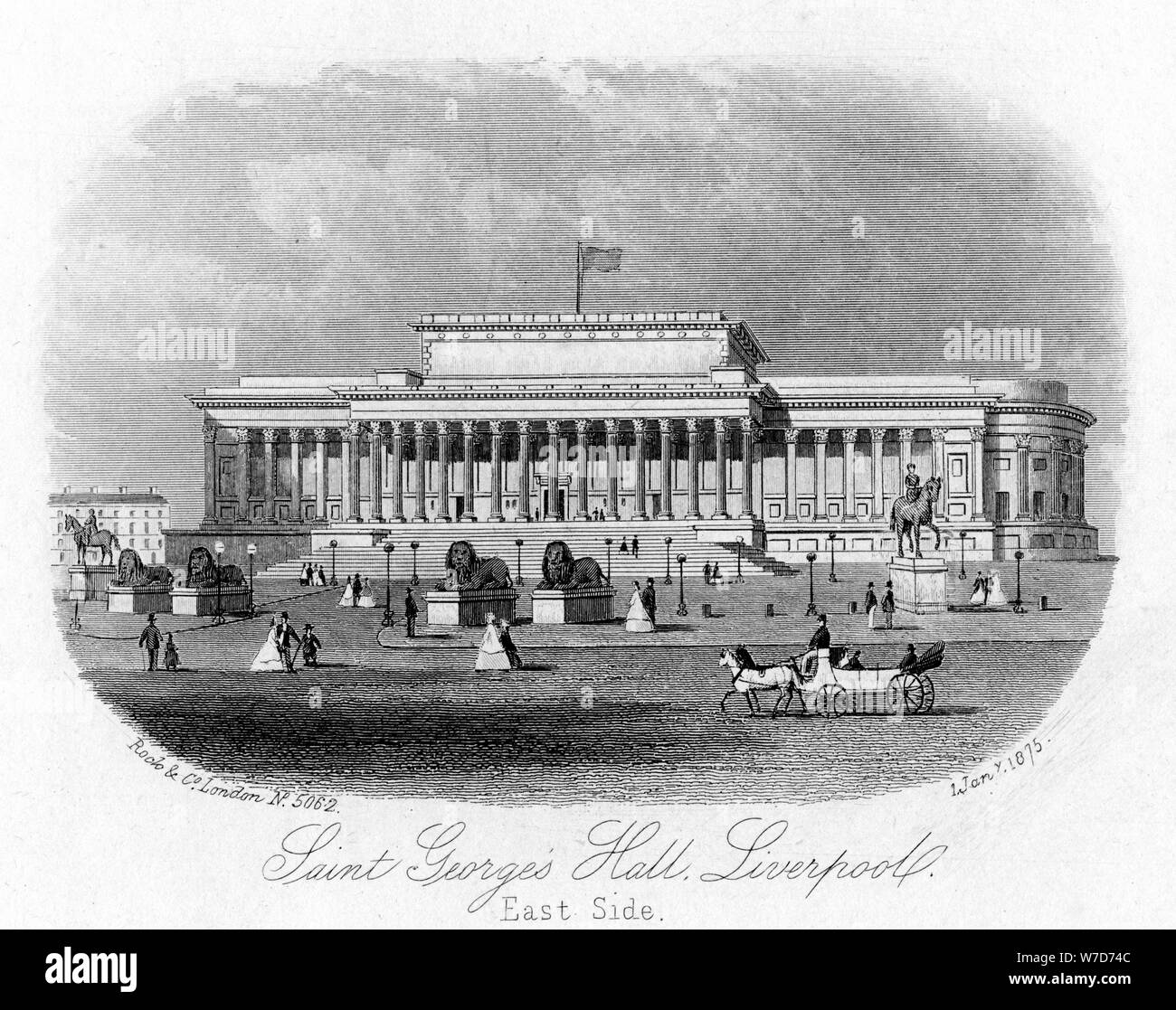 Saint George's Hall, Liverpool, 1. Januar 1875. Artist: Unbekannt Stockfoto