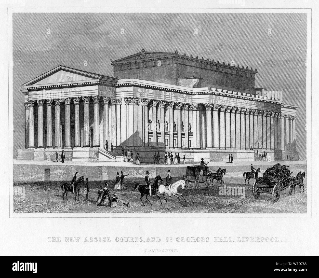 Die Neue assize Courts, und St. George's Hall, Liverpool, Lancashire, 19. Artist: Thomas Tallis Stockfoto