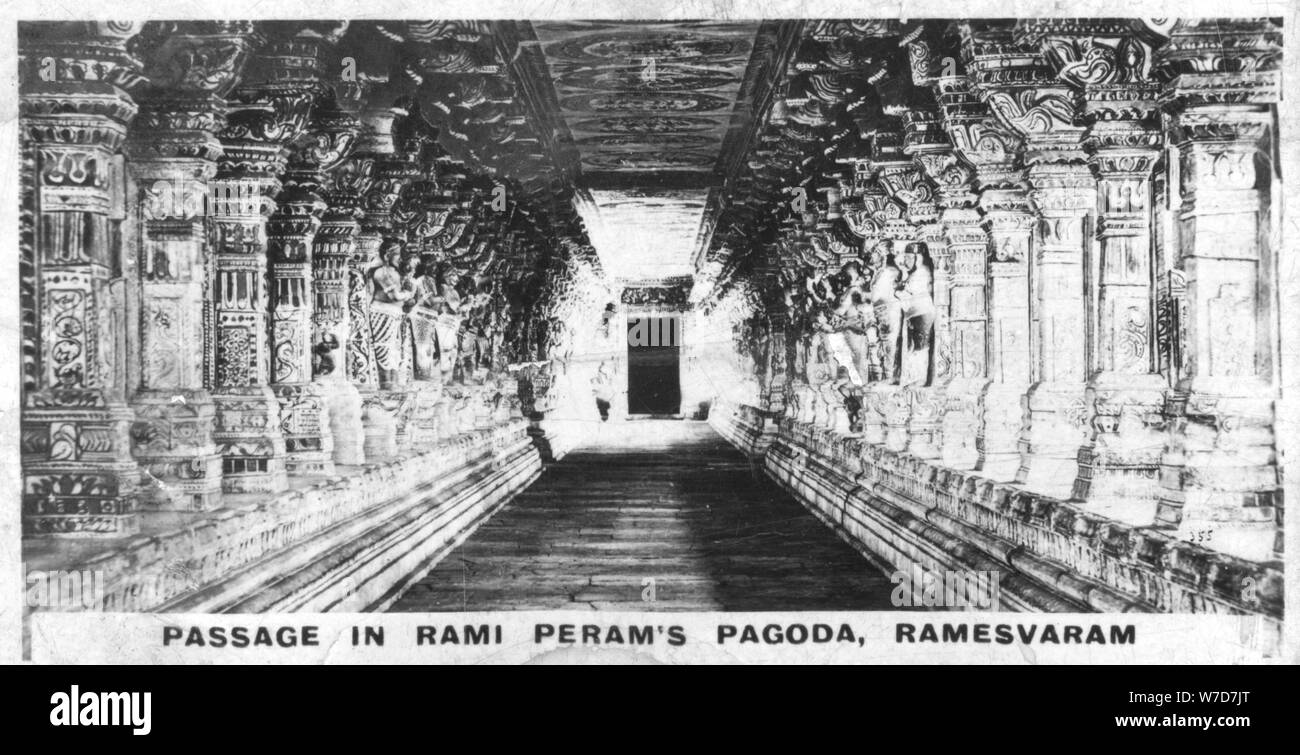 Passage in Rami Peram der Pagode, Ramesvaram, Tamil Nadu, Indien, c 1925. Artist: Unbekannt Stockfoto