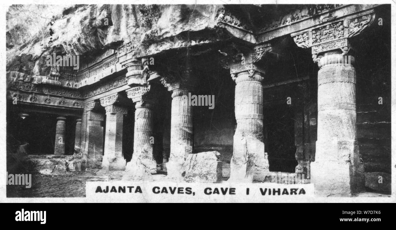 Ajanta Höhlen, Vihara, Maharashtra, Indien, c 1925. Artist: Unbekannt Stockfoto