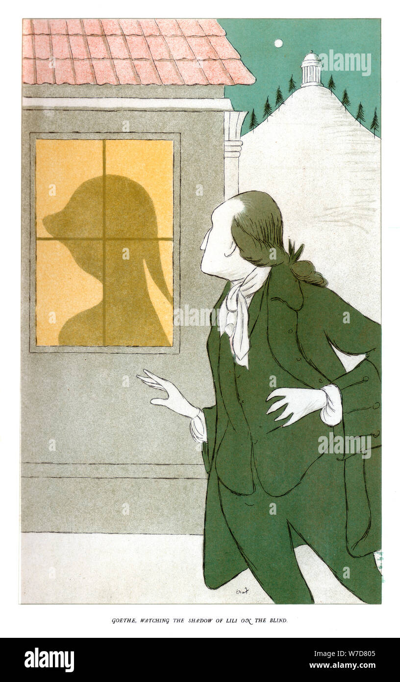 'Goethe beobachtete die Schatten von Lili auf der Blinden", 1904. Artist: Max Beerbohm Stockfoto