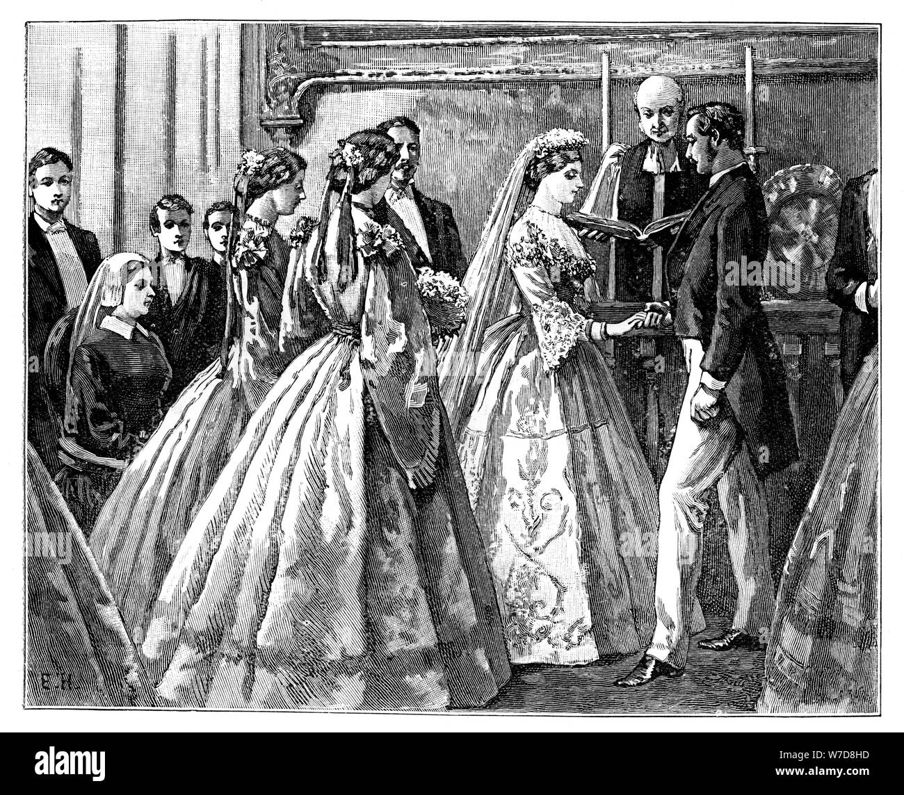 Ehe der Prinzessin Alice und Ludwig IV., Großherzog von Hessen, 1. Juli 1862 (Ende 19. Jahrhundert). Artist: Unbekannt Stockfoto