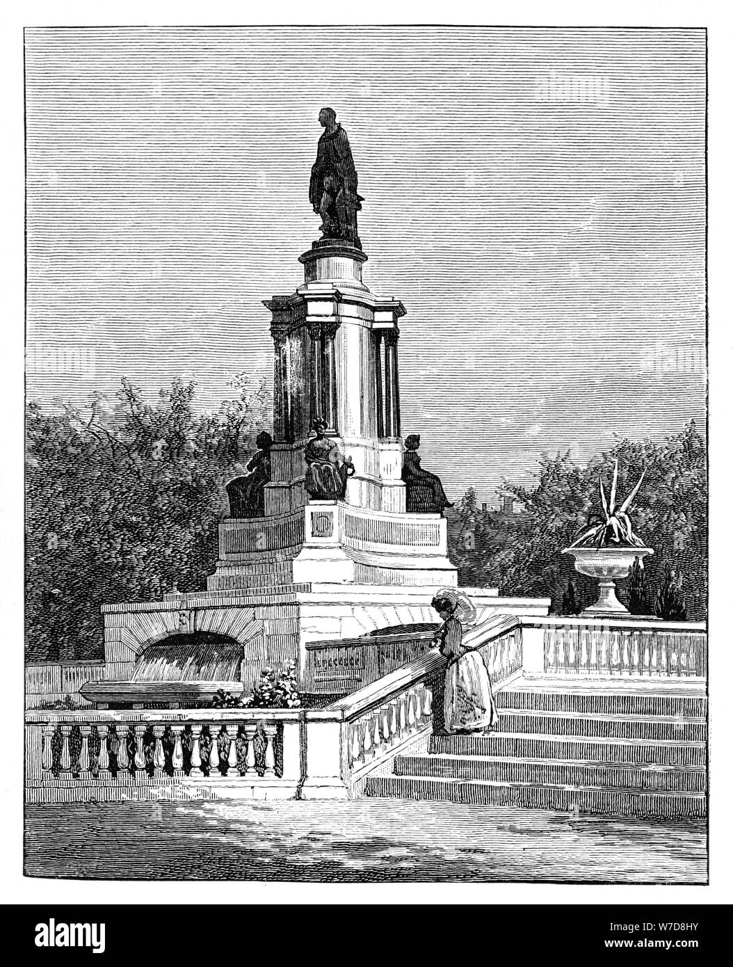 Statue von Prinz Albert, Denkmal des großen Ausstellung, London, Ende des 19. Jahrhunderts. Artist: Unbekannt Stockfoto